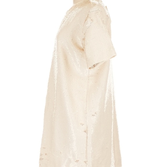 The Frankie Shop New Cream Sequin Mini Dress Riley Large - Picture 6 of 11